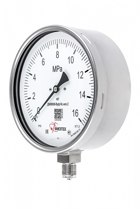 Вакуумметры, мановакуумметры, манометры виброустойчивые коррозионностойкие ДВ8008-ВУф Кс, ДА8008-ВУф Кс, ДМ8008-ВУф Кс исп 2 SG - 0
