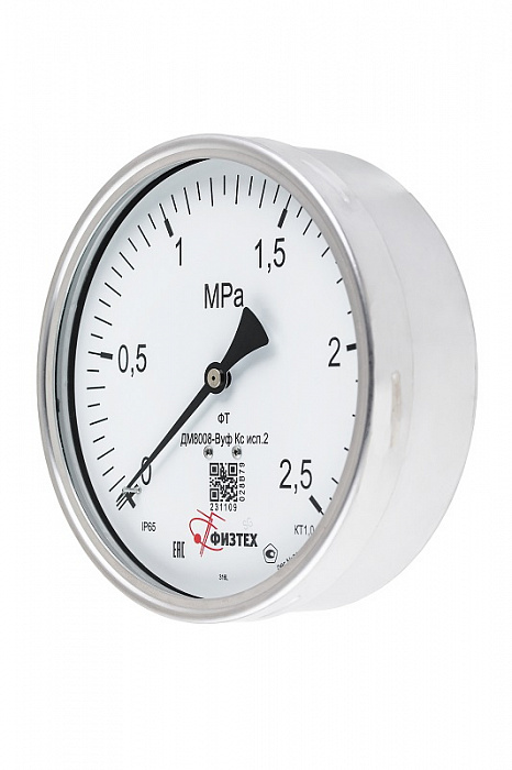 Вакуумметры, мановакуумметры, манометры виброустойчивые коррозионностойкие ДВ8008-ВУф Кс, ДА8008-ВУф Кс, ДМ8008-ВУф Кс исп 2 SG - 2